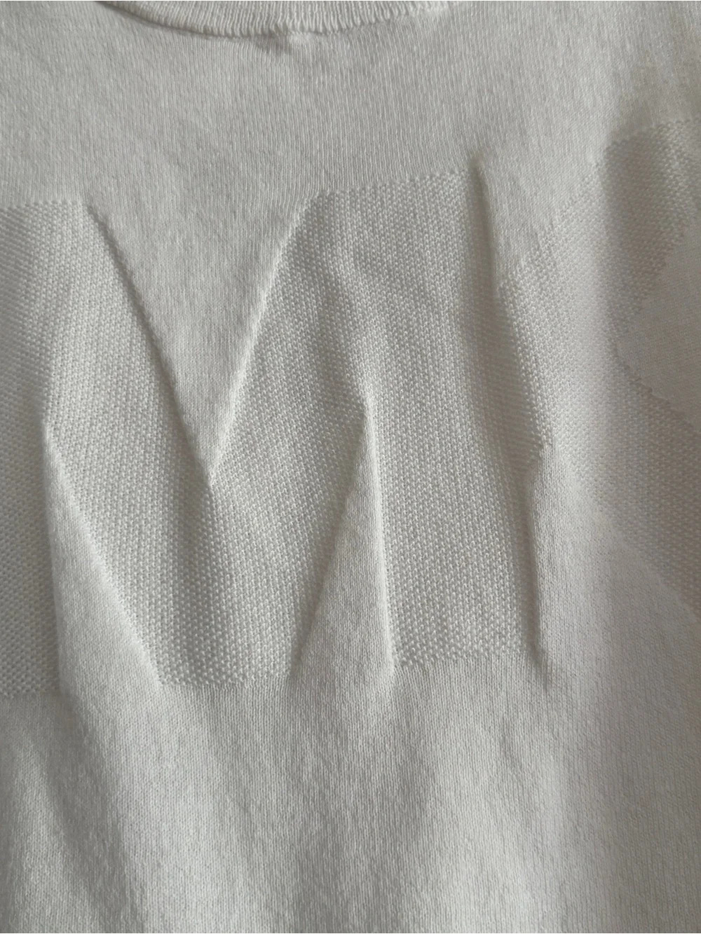 Michael Kors White Embossed Logo Short Sleeve Sweater